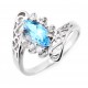 Sterling Silver Ring With Blue Topaz Size 8
