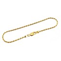 Vermeil Sterling Silver Rope Anklet 9 Inch Long