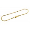 Vermeil Sterling Silver Rope Anklet 9 Inch