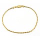 Vermeil Sterling Silver Rope Anklet 9 Inch