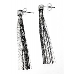 Sterling Silver Sparkle Earrings Two-tone