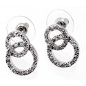Sterling Silver Circle Earrings with Cubic Zirconia