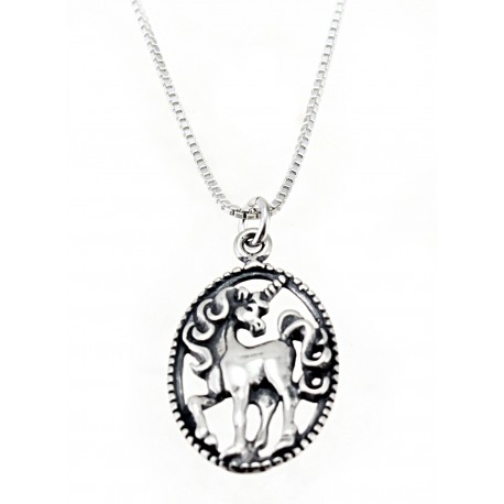 Sterling Silver Unicorn Pendant with Chain