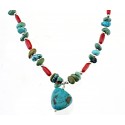 Southwestern Sterling Silver Necklace with Turquoise