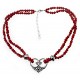 Southwest Sterling Silver and Coral Necklace With Heart Pendant