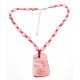 Cherry Quarts Necklace w Sterling Silver