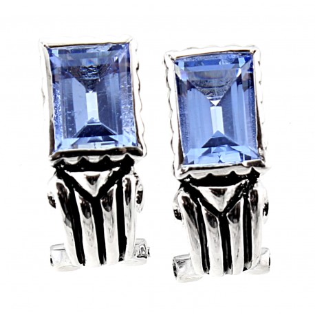 Sterling Silver Blue Topaz Earrings