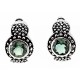 .925 Sterling Silver Earrings With Green Topaz