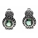 Sterling Silver Earrings with Green Topaz