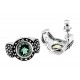 .925 Sterling Silver Earrings With Green Topaz