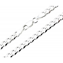 Sterling Silver Flat Curb Chain 24 Inch