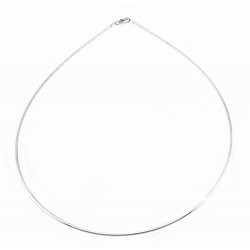 Sterling Silver Round Omega Necklace 18 Inch