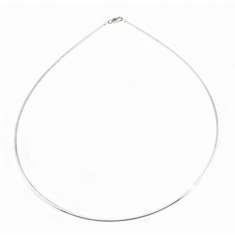 Sterling Silver Round Omega Necklace