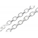 Sterling Silver 4 Sided Cable Chain Necklace 24 Inch