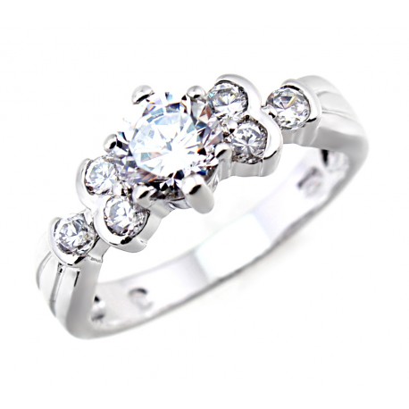 Sterling Silver Ring with 1.35ct Cubic Zirconia 