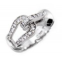 Sterling Silver Ladies Belt Ring with CZ
