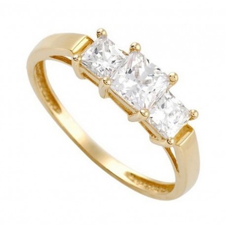 14K Gold Ring w Cubic Zirconia Size 9