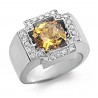 14K Gold Ring w Citrine & Diamond Size 8