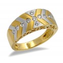 18K Two Tone Gold Ring w Diamond
