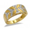 18K Two Tone Gold Ring w Diamond Size 7