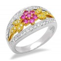 18K Gold Ring w Sapphire & Diamond