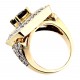 10K White Gold Ring with 1.5CT Diamond & 1.5CT Garnet