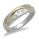Sterling Silver & 18K Gold Ring with Diamond Size 7