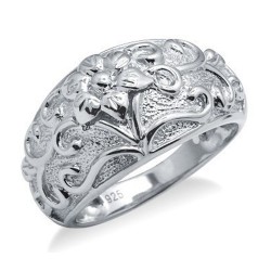 Sterling Silver Ring with Flower