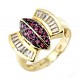 Unique 14K Yellow Gold Ladies Ring w Diamond & Ruby