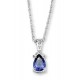 Silver Elegance Sterling Silver Teardrop Pendant with Tanzanite CZ