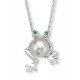 Silver Elegance Sterling Silver Frog Pendant with Pearl