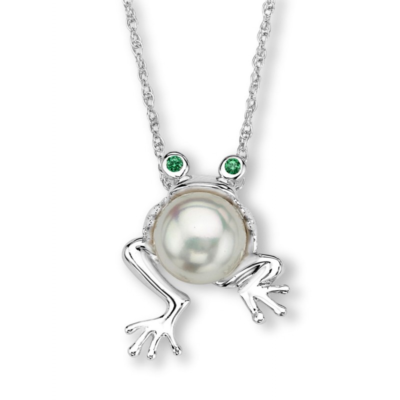 silver frog necklace