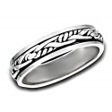 Sterling Silver Spinning Band Ring with Woven Middle