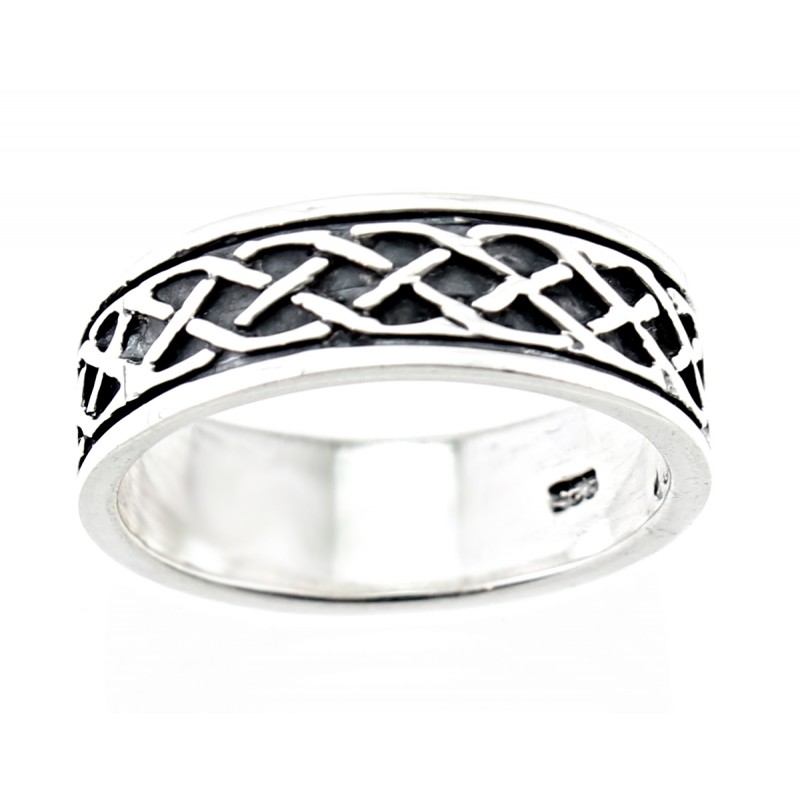 Sterling Silver Celtic Weave Band Ring - jewelry.farm