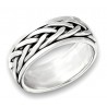 Sterling Silver Unisex Interwoven Spinning Ring