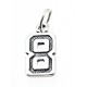 Sterling Silver Charm Jersey Number 8