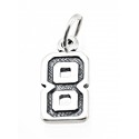 Sterling Silver Charm Jersey Number 8