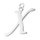 Sterling Silver Script Initial Pendant or Large Charm - X Letter