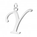 Sterling Silver Script Initial Pendant or Large Charm - Y Letter