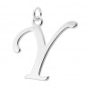 Sterling Silver Script Initial Pendant or Large Charm - Y Letter