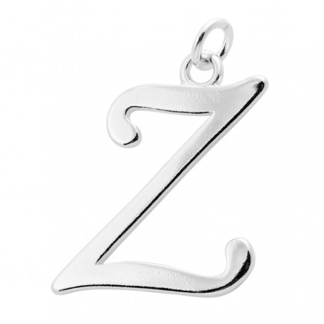 Sterling Silver Script Initial Pendant or Large Charm - Z Letter