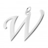 Sterling Silver Script Initial Pendant or Large Charm - W Letter