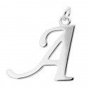 Sterling Silver Script Initial Pendant or Large Charm - A Letter