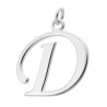 Sterling Silver Script Initial Pendant or Large Charm - D Letter