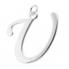 Sterling Silver Script Initial Pendant or Large Charm - U Letter