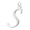 Sterling Silver Script Initial Pendant or Large Charm - S Letter