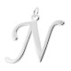 Sterling Silver Script Initial Pendant or Large Charm - N Letter