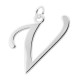 Sterling Silver Script Initial Pendant or Large Charm - V Letter