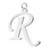 Sterling Silver Script Initial Pendant or Large Charm - R Letter