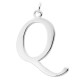 Sterling Silver Script Initial Pendant or Large Charm - Q Letter